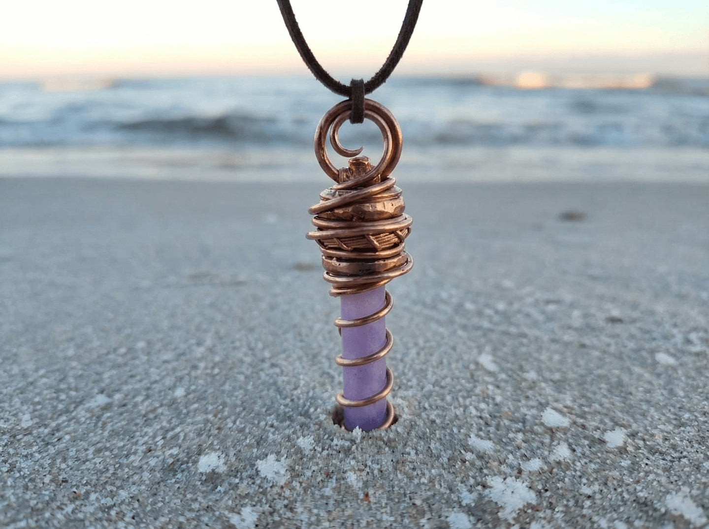 Amulet z GANSem CO2/ZnO - FIOLET - brąz - miedź - obrazek 3